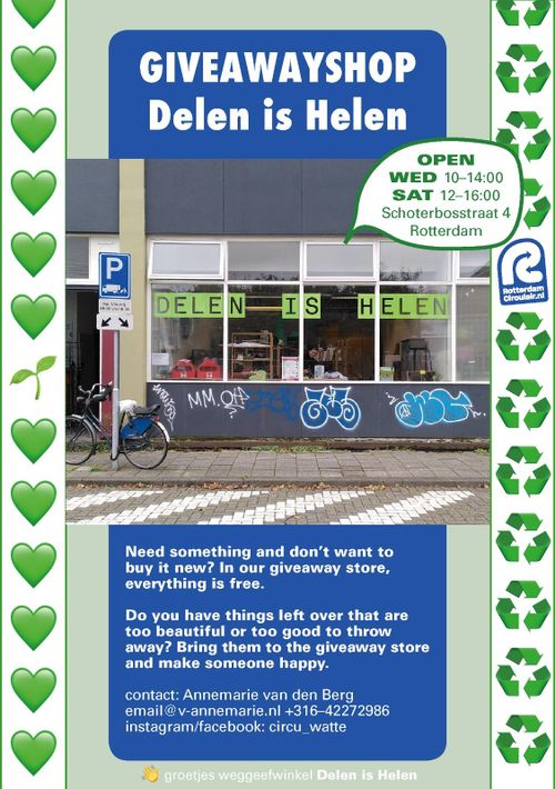 Giveaway shop 'Delen is Helen' - Open hours