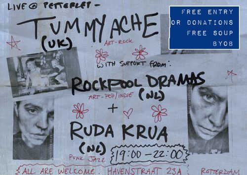 Live concert: Tummyache + Rockpool Dramas + Ruda Krua