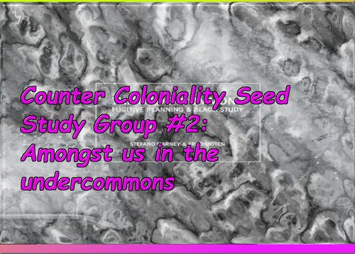 Counter Coloniality Study Group: Amongst us in the undercommons
