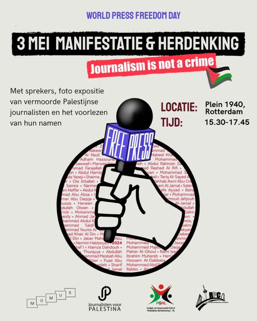 Protest in remembrance of journalists in Palestine @Plein 1940